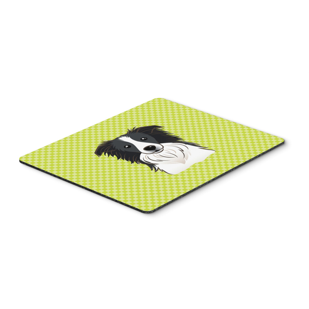 Caroline's Treasures Checkerboard Lime Border Collie Mouse Pad/Hot Pad/Trivet Bb1303mp Green 615872914425