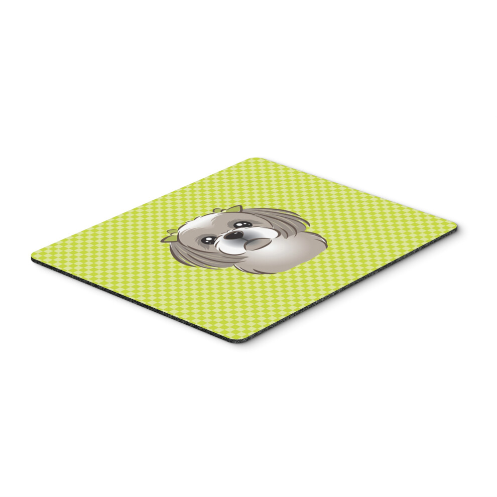Caroline's Treasures Checkerboard Lime Shih Tzu Mouse Pad/Hot Pad/Trivet Bb1312mp Green/Gray/Silver 615872914517