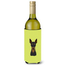Shakkilauta Lime Green Min Pin Viinipullo Juomaeriste Hugger BB1302LITERK