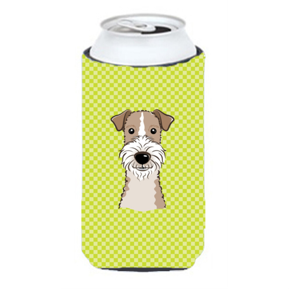 Isolateur De Boisson Pour Grand Gar On, Motif Damier Vert Citron, Fox Terrier Poil Dur, BB1309TBC-image