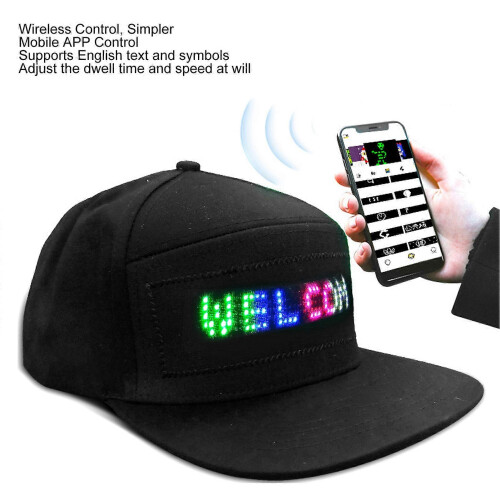 LED Cap Programmable Bluetooth APP Control Editable Colorful LED Hat for Outdoor Concert Carnival 1