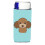 Checkerboard Blue Chocolate Brown Poodle Ultra Beverage Isulators til slanke dåser 1