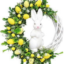 Easter Door Decoration Easter Wreath Bunny Yellow