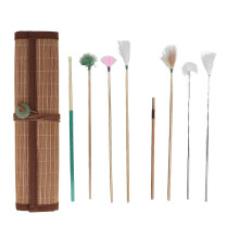 7pcs Ear Clean Feather Kit with Bamboo Mat Deeply Clean Massage Relaxing Ear Wax Removal Feather