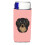 Checkerboard Pink Longhair Dachshund Ultra Beverage Isolators til slanke dåser 1