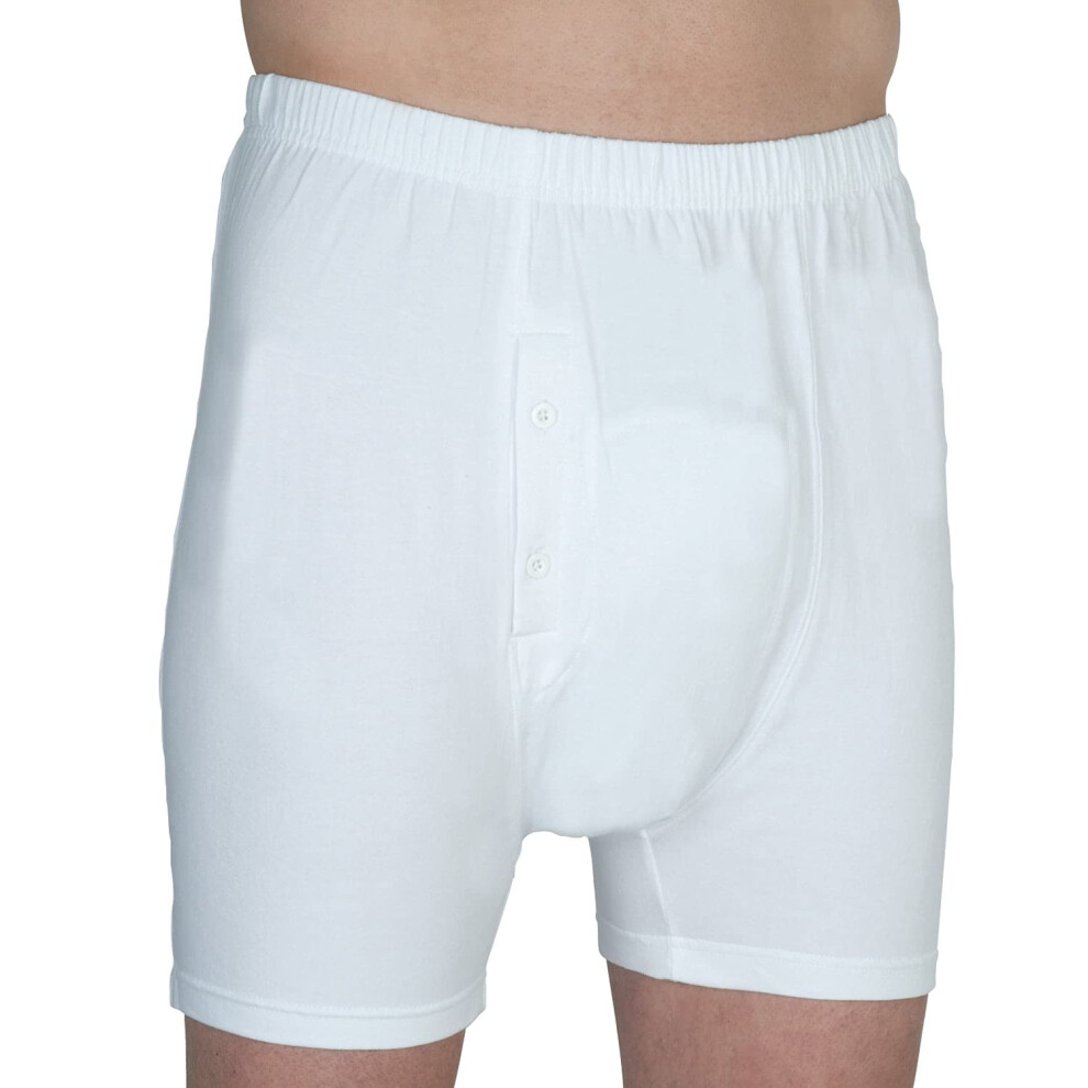 Wearever 3-Pack Men's White Regular Absorbency Washable Reusable Incontinence Boxer Briefs Xl Waist 42-44