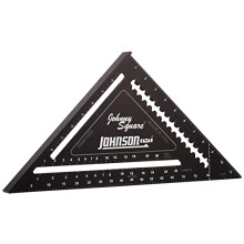 Johnson Level & Tool 19041200 Johnny Square, professioneller, leicht ablesbarer Sparrenwinkel aus Aluminium, 30,5 cm, Schwarz, 1 Quadrat