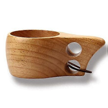 Nordic Style Handmade Backpack Wooden Mug Cup for Camping Hiking Survival Teacup Bushcraft