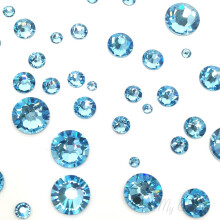 AQUAMARINE (202) meerblauw 144 stuks Swarovski 2058/2088 Kristal Flatbacks meerblauwe strass steentjes nail art gemengd met maten ss5 ss7 ss9 ss12 ss