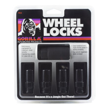 Gorilla Automotive 76601NBC Sort 14 mm x 2,00 tr?dst?rrelse Kromfinish Duplex Acorn hjull?s (pakke med 4)