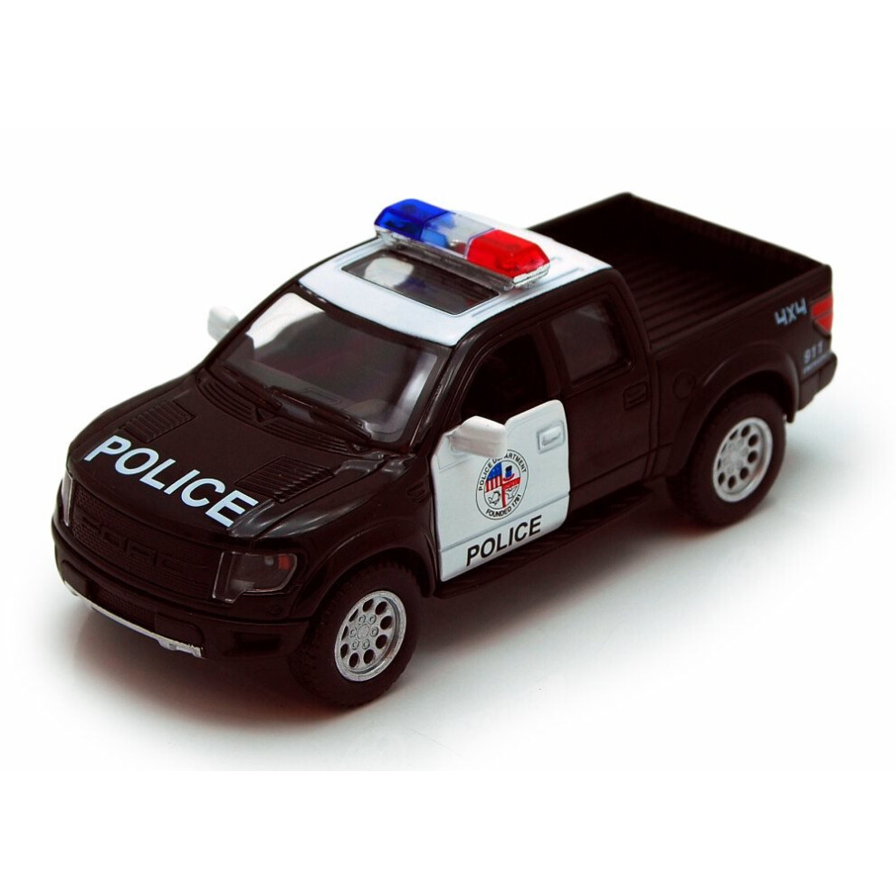 Kinsmart ?? 2013 Ford F-150 Svt Raptor Supercrew Police Rescue Edition 1:46 ÉChelle 5 Pouces ModèLe En MéTal Moulé Sous Pression Jouet Camions De-image