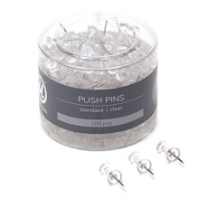 Znacky U Push Pins Cir plastov hlava Pripncky Steel Point 200-Count