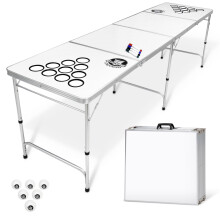 GoPong 8-Fot Bärbar Beer Pong / Tailgate Bord (Svart, Fotboll, Amerikansk Flagga, eller Anpassad Torktavla)