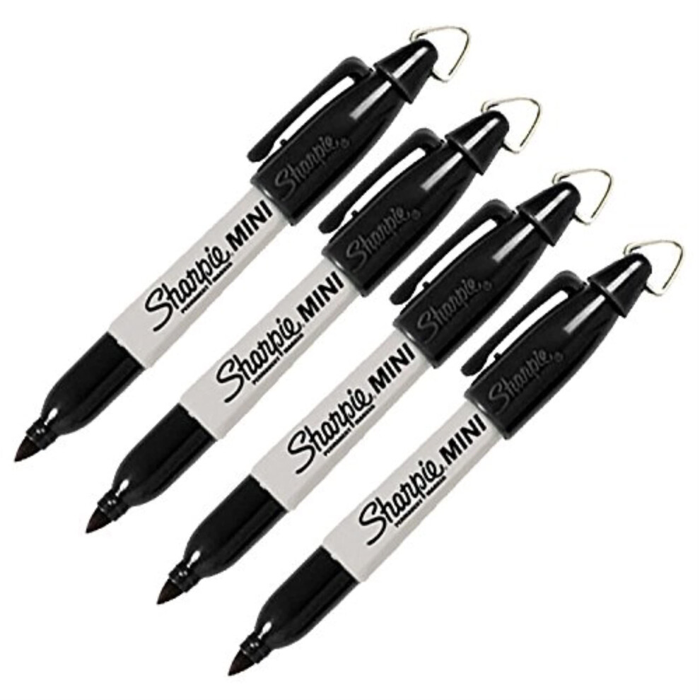 Sharpie Mini Permanent Markers  Fine Point  4-Count 4 Markers  Black