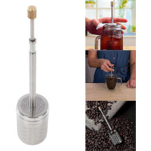 Stainless Steel Manual Press Coffee Filter, Fine Mesh Tea Infuser for Loose Leaf Tea, Reusable Interval Diffuser Strainer for Cup and Teapot, for Home