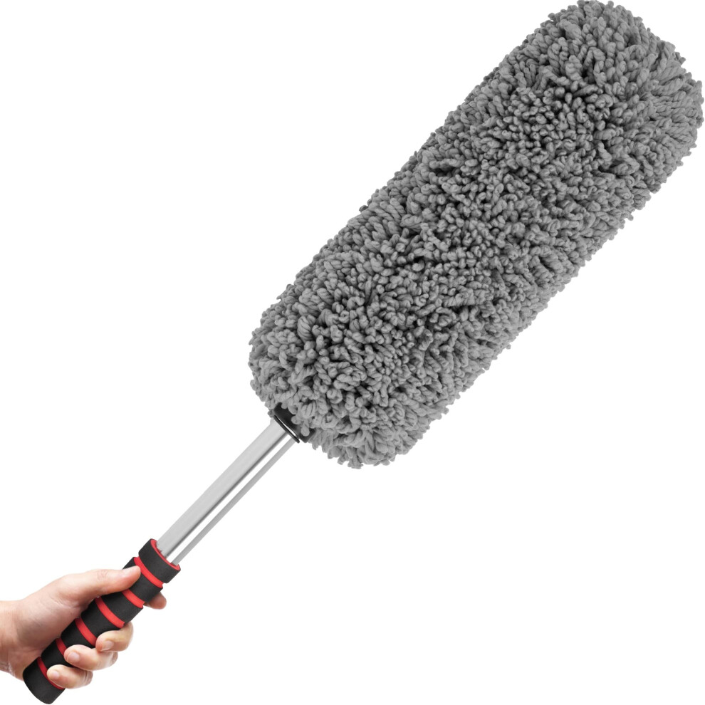 Relentless Drive Car Duster Exterior Scratch Free - Premium Microfiber Duster For Car - Long Secure Extendable Handle Removes Pollen Dust & Lint - L 638170597992