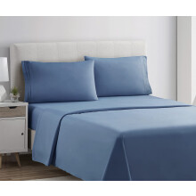 Clara Clark Queen Sheets Set Deep Pocket Bed Sheets for Queen Size Bed - 4 Piece Queen Size Sheets Extra Soft Bedding Sheets & Pillowcases Blue Hea