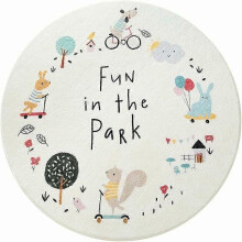 Decorative rug, round fluffy protective mat, children's rug, children's play mat 80 cm