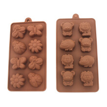 Moules a gelee de bonbons antiadhesive moules de chocolat moule de savon moules de boulangerie de silicone - foret theme mignon happy ours lion h