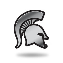 Rico Industries NCAA Chrome Bil Emblem 3D Klistermärke, Michigan State Spartans, 3 x 3,5-tum