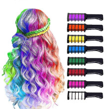 Hair Chalk Comb for Children, 6 Pieces Temporary Dyeing Hair Colour Comb Washable Non-toxic Perfect for Girls Adults