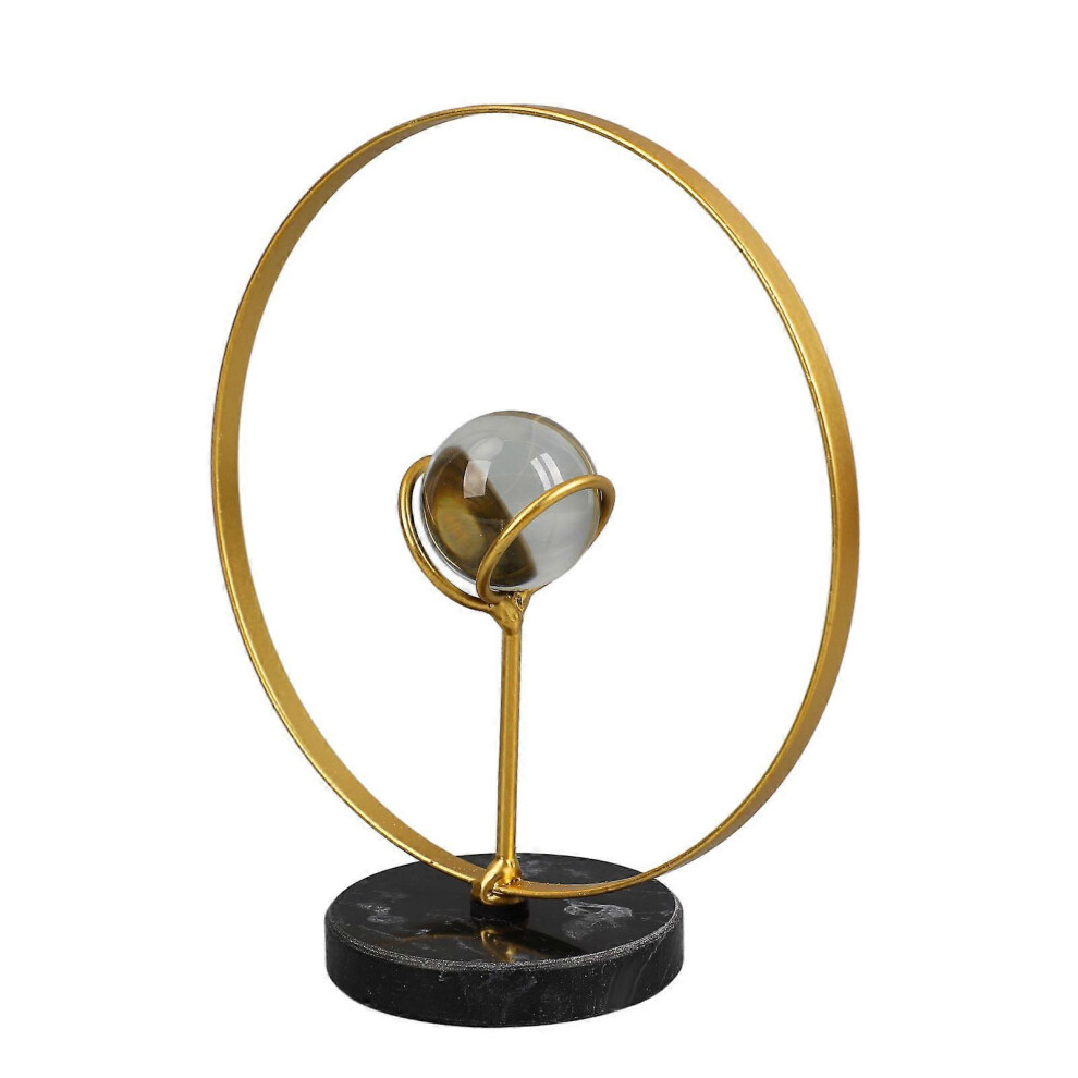 Décoration de table Cadre géométrique en fer Boule de faux cristal Ornement de bureau moderne