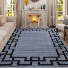 (160x230 cm (5 ft 2 in x 7 ft 5 in)_Large Bedroom Living Room Rugs Printed Geometric Rug, Nico Grey) Grey Non Slip Rugs Printed Carpet Runner Door Mats