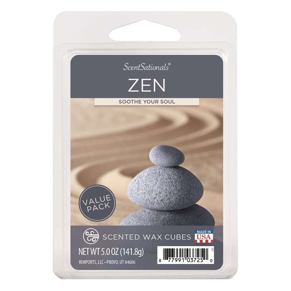 Scentsationals Wax Melts  Wax Cubes Strong Scent - Zen - Long Lasting Scented Wax Melts for Warmer  5 oz (12 Cubes Value Pack)