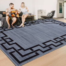 (200x290 cm (6 ft 5 in x 9 ft 5in)_Extra Large Rugs Bedroom Living Room Printed Area Rug, Nico Grey) Grey Non Slip Rugs Printed Carpet Runner Door Mats