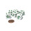 Ensemble de 6 dés animaux Alligator 16mm D6 à bords arrondis - Blanc avec points verts 1