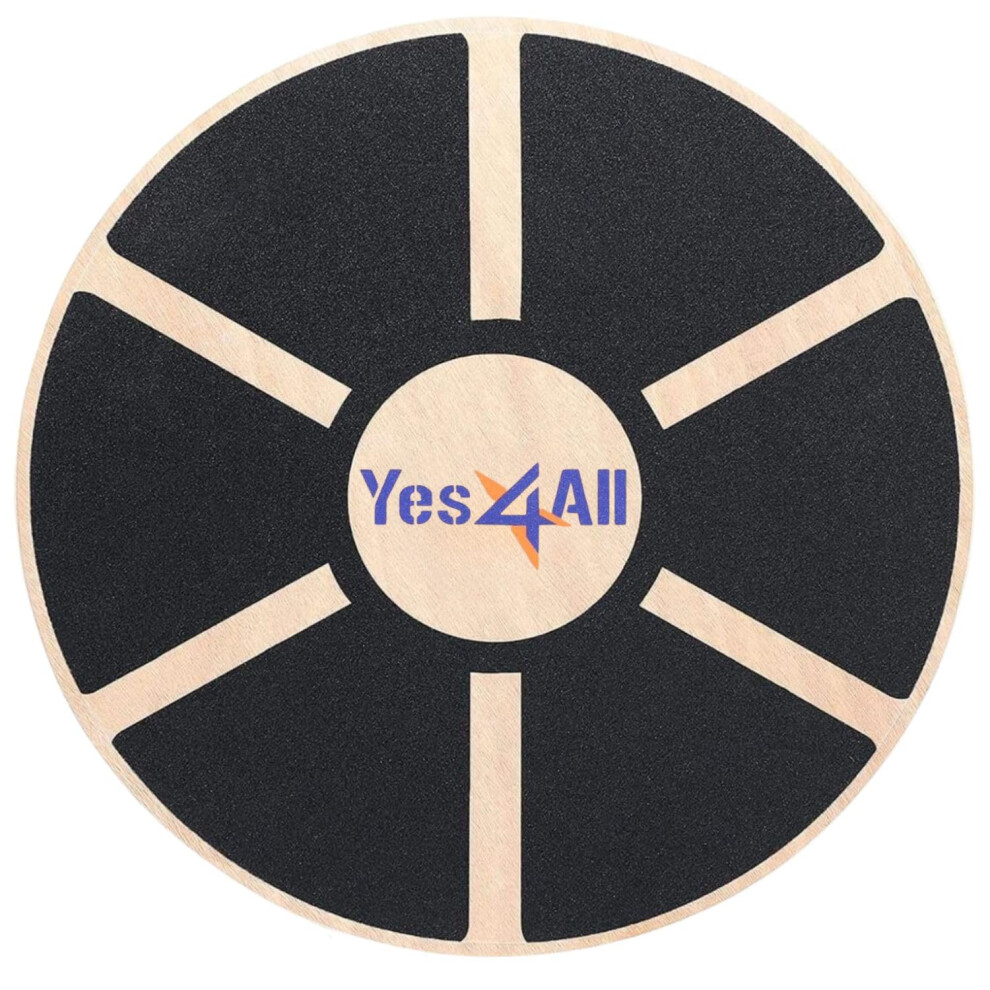 Yes4All Versatile Wooden Wobble Balance Trainer Board with 360 Degree Rotation Balance Board for Standing Desk Core Training Exercise Balance Stabi