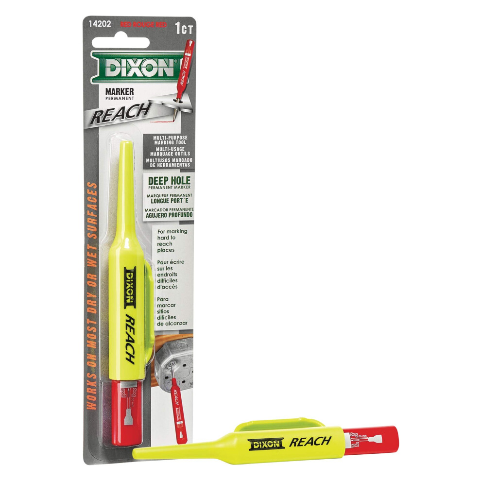DIXON Industrial REACH- Deep Hole Permanent Marker  Red  1-Count 14202