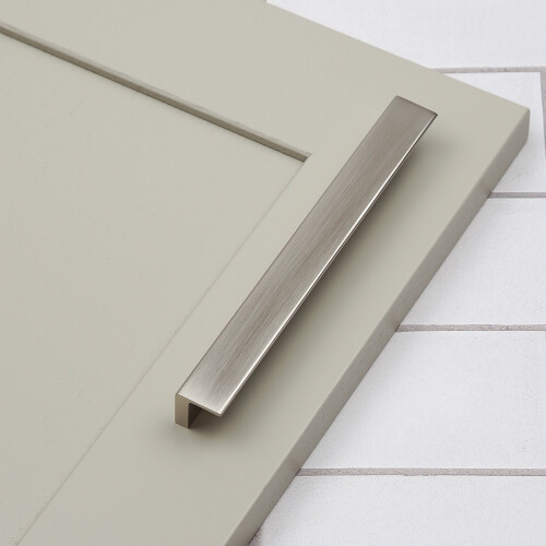 Nickel L Shaped Handle Rear Fix 160mm Silver Cabinet Pull Squared 1