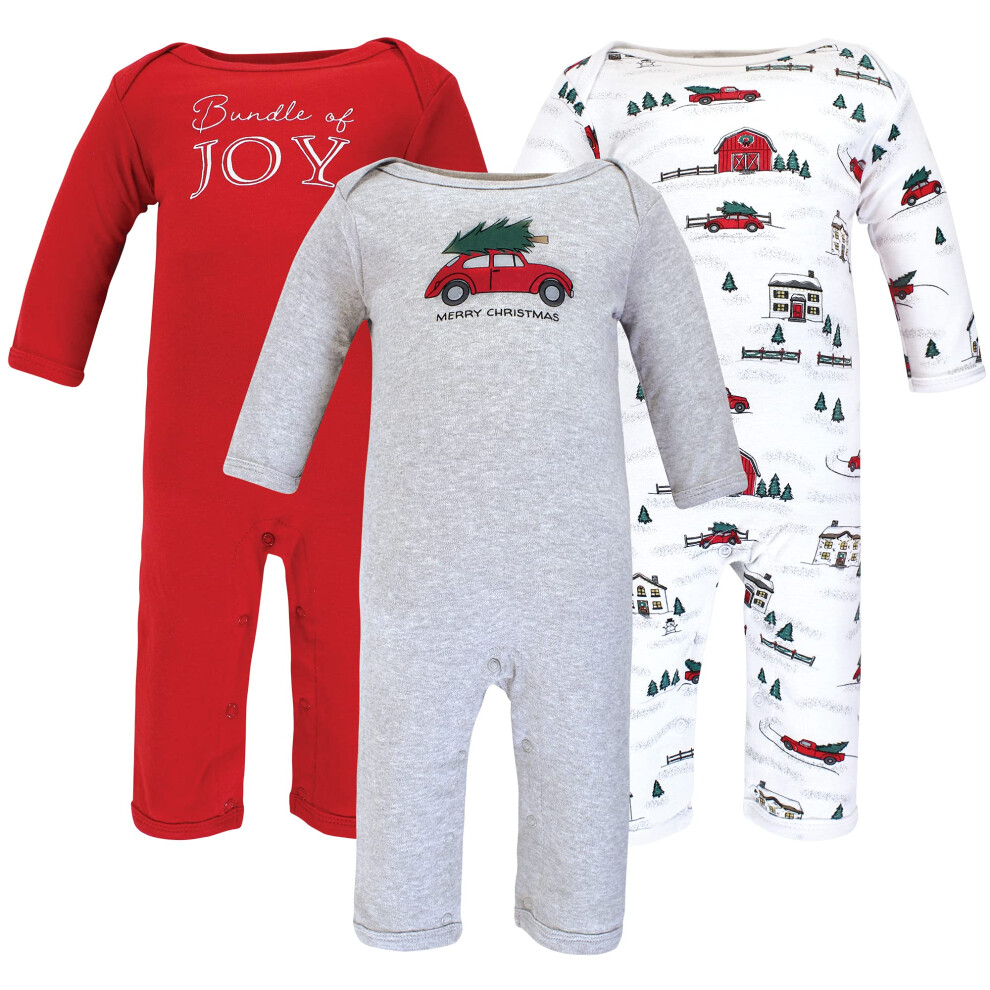Hudson Baby Unisex Baby Baumwolloverall Weihnachtsmotiv 6-9 Monate