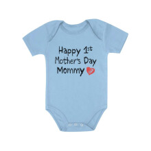 Tstars feliz primeiro dia das mes mame beb menino menina roupa presente para nova me primeiro dia das mes recm-nascido bodysuit 12m aqua