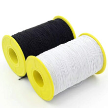 Milcraft - Paquete de 2 rollos de hilo el?stico blanco y negro (547 yardas, 0,5 mm de grosor)