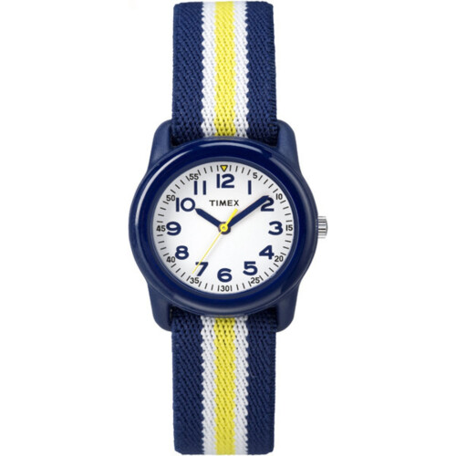Timex Timex TIME Machines 29mm Blå/Gul Randig Elastisk Barnklocka