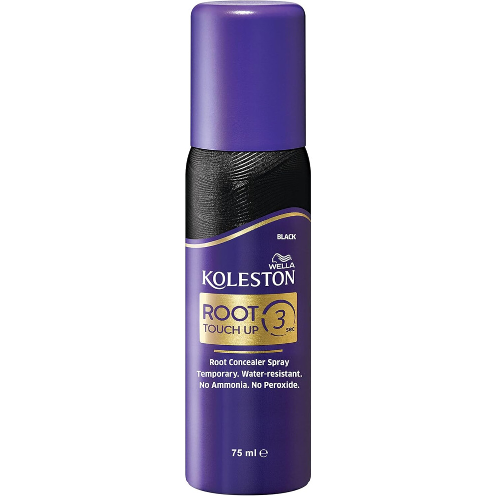Black Wella Koleston Root Touch Up Spray (Black) |Instant Coverage For Roots With Natural Finish"