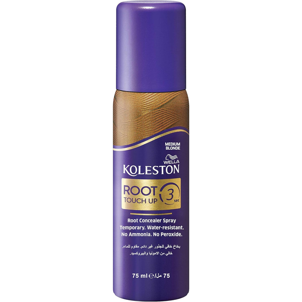 Wella Koleston Root Touch Up Spray (Medium Blonde) | Temporary coverage that washes away with shampoo