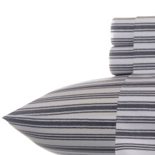 Nautica - Twin Sheet Set Cotton Percale Bedding Set Crisp & Cool Lightweight & Breathables Coleridge Charcoal Twin