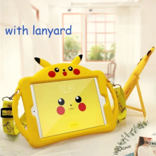 (case with lanyard, ipad6 air2 pro 9.7in) 2024 Pikachu Table Case for IPad Pro 2021 for IPad