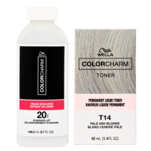 Wella T14 Pale Ash Blonde Toner & Developer Vol 20 - Bundle