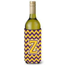Letter Z Chevron Purple and Gold Lhev na vno Npojov izoltor Hugger CJ1041-ZLITERK