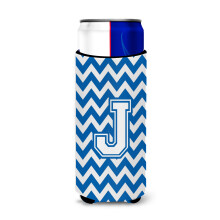 Litera J Chevron Blue and White Ultra Bauturi izolatoare pentru cutii sub?iri CJ1045-Jmuk