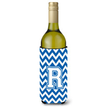 Litera r Chevron Blue ?i White Bottle Beaverage Izsolator Hugger CJ1045-Rliterk