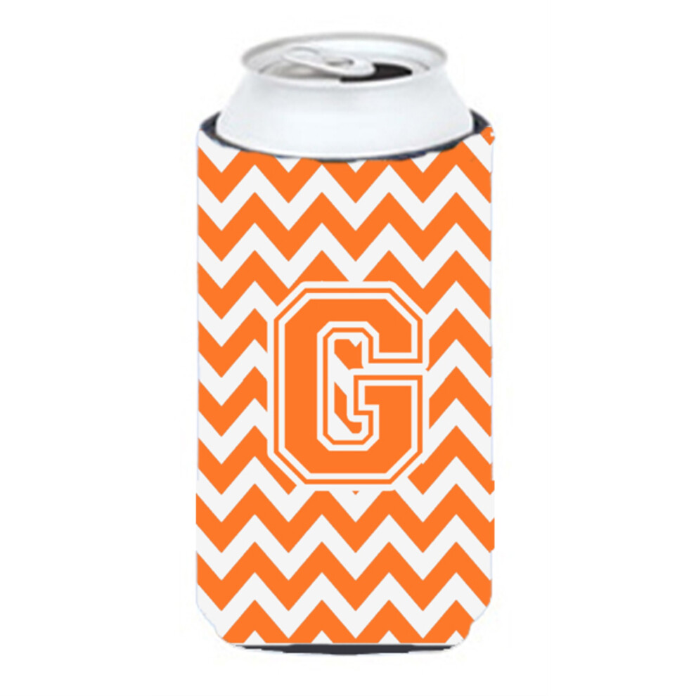Letter G Chevron Oranje En Witte Tall Boy Drankisolator Hugger CJ1046-GTBC-image