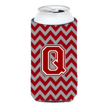 Litera Q Chevron Maroon ?i White Tall Boy Beaverage Izsolator Hugger CJ1049-QTBC