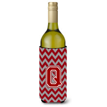 Letter Q Chevron Maroon a bl vno Lhev na npoje Npojov izoltor Hugger CJ1049-QLITERK