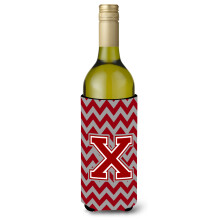 Litera X Chevron Maroon ?i White Bottle Botting Beaverage Izsolator Hugger CJ1049-Xliterk