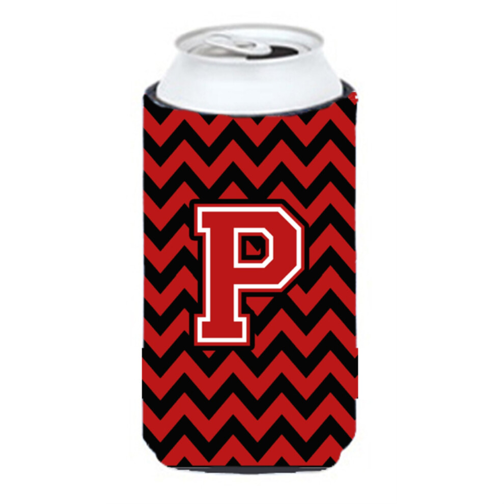 Aislante Para Bebidas Alto Con Forma De Chevr N, Letra P, Color Negro Y Rojo, CJ1047-PTBC-image